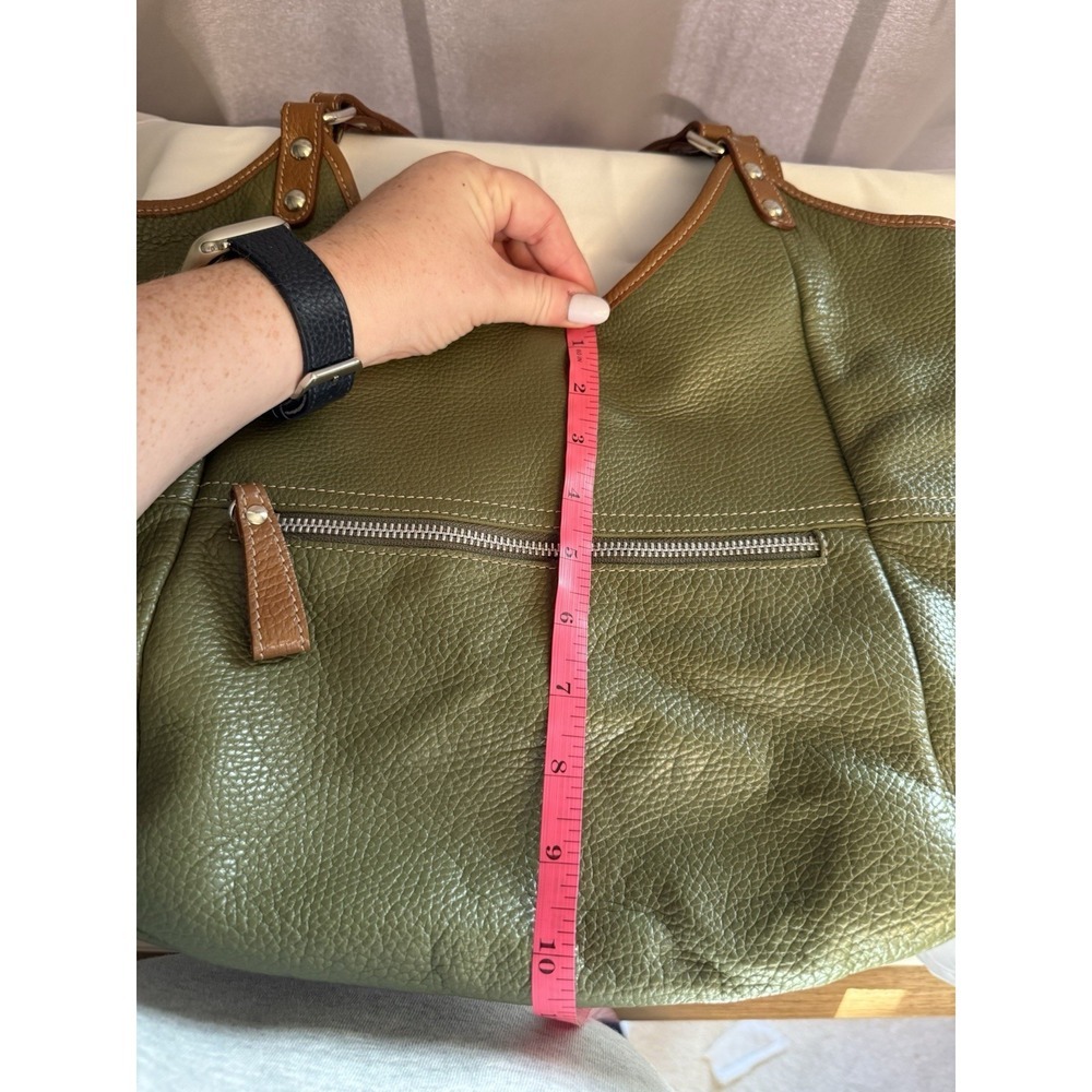 Sundance Soft Pebbled Italian Leather Shoulder Bag Handbag Purse Green EUC - Picture 12 of 12
